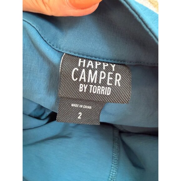 TORRID Teal Happy Camper Lined Drawstring Vest Size 2 / 2X - Picture 2 of 8